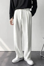 Men’s Wide Leg Tailored Trousers – Relaxed Fit Smart-Casual Style for Everyday Wear