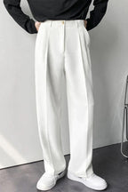 Men’s Wide Leg Tailored Trousers – Relaxed Fit Smart-Casual Style for Everyday Wear