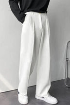 Men’s Wide Leg Tailored Trousers – Relaxed Fit Smart-Casual Style for Everyday Wear