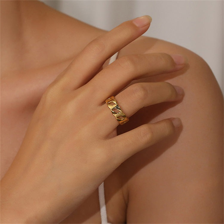 Minimalist 14k Gold Ring - Hypoallergenic, Stackable, Water-Resistant, Gift-Ready