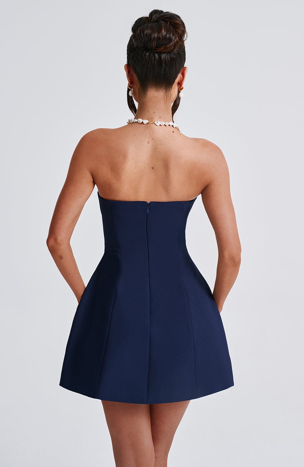 Strapless Mini Dress with Bubble Skirt for Women - Chic Date Night Outfit | Navy