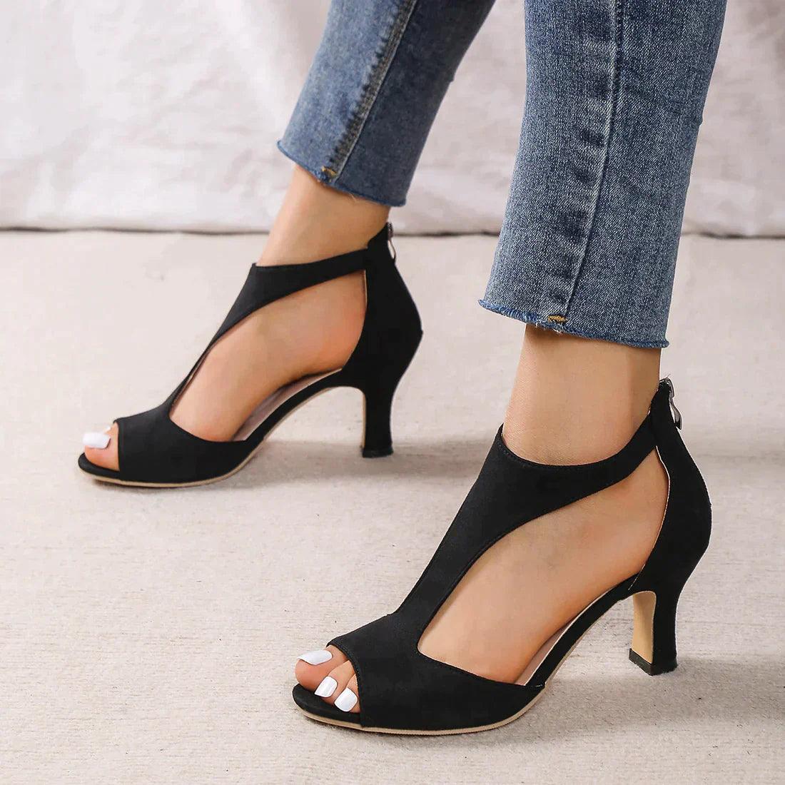 Orthopaedic Pain Relief Heels for Women - Elegant Design with Arch Support Black