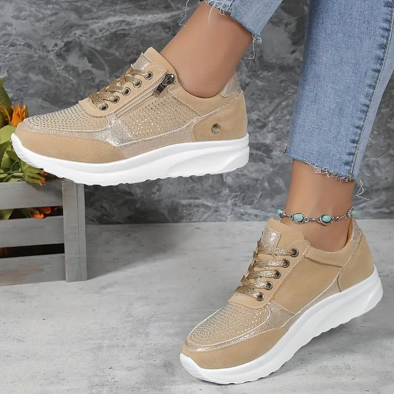 Orthopaedic Stylish Women's Sneakers for Comfort and Support Beige