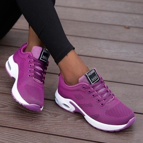 Orthopaedic Women's Lightweight Pain Relief Comfortable Walking Shoes Purple