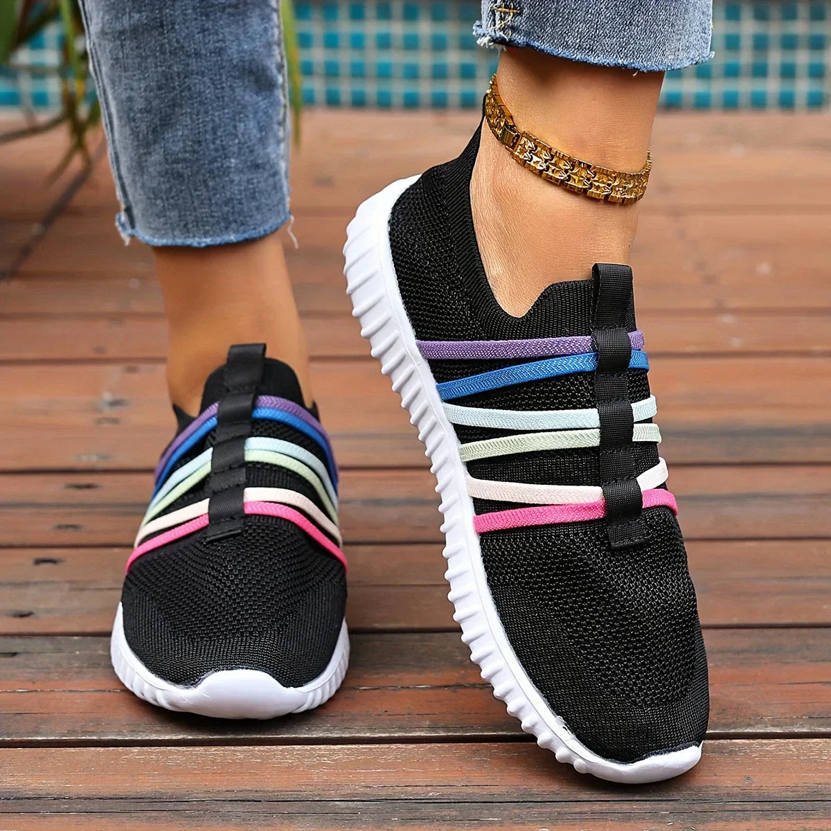 Orthopaedic Women's Mesh Shoes for Joint Pain Relief | Ergonomic, Stylish & Slip-Resistant Black