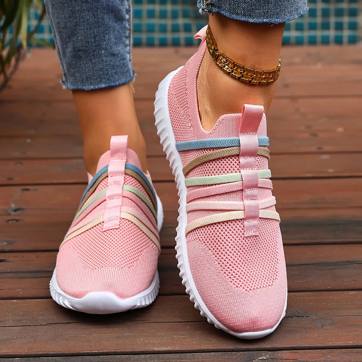 Orthopaedic Women's Mesh Shoes for Joint Pain Relief | Ergonomic, Stylish & Slip-Resistant Pink