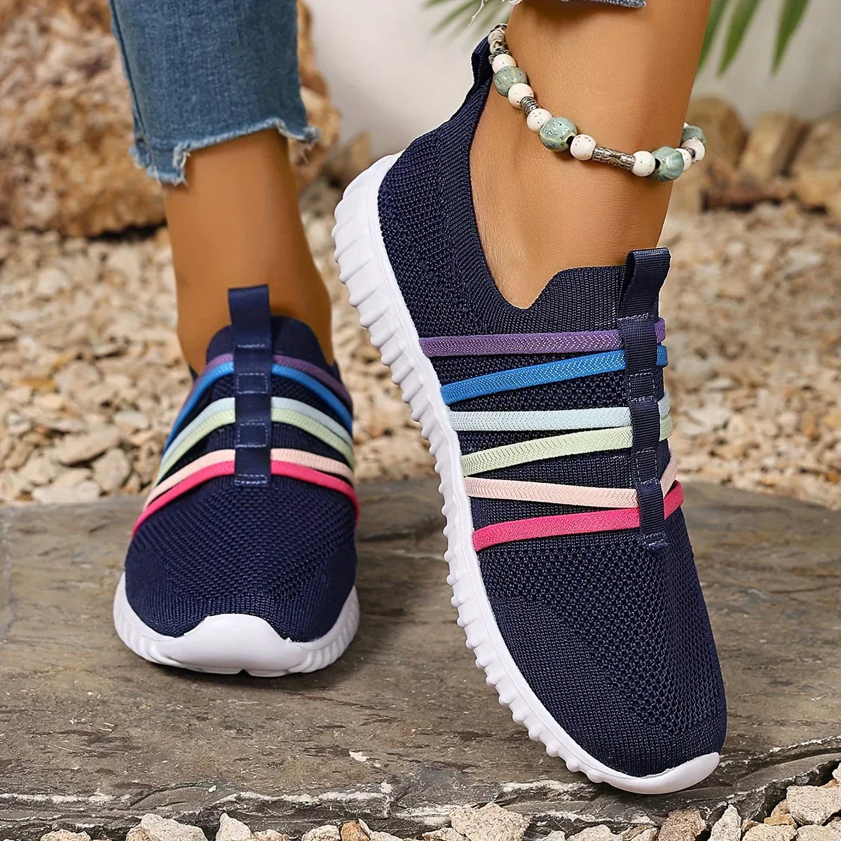 Orthopaedic Women's Mesh Shoes for Joint Pain Relief | Ergonomic, Stylish & Slip-Resistant Navy