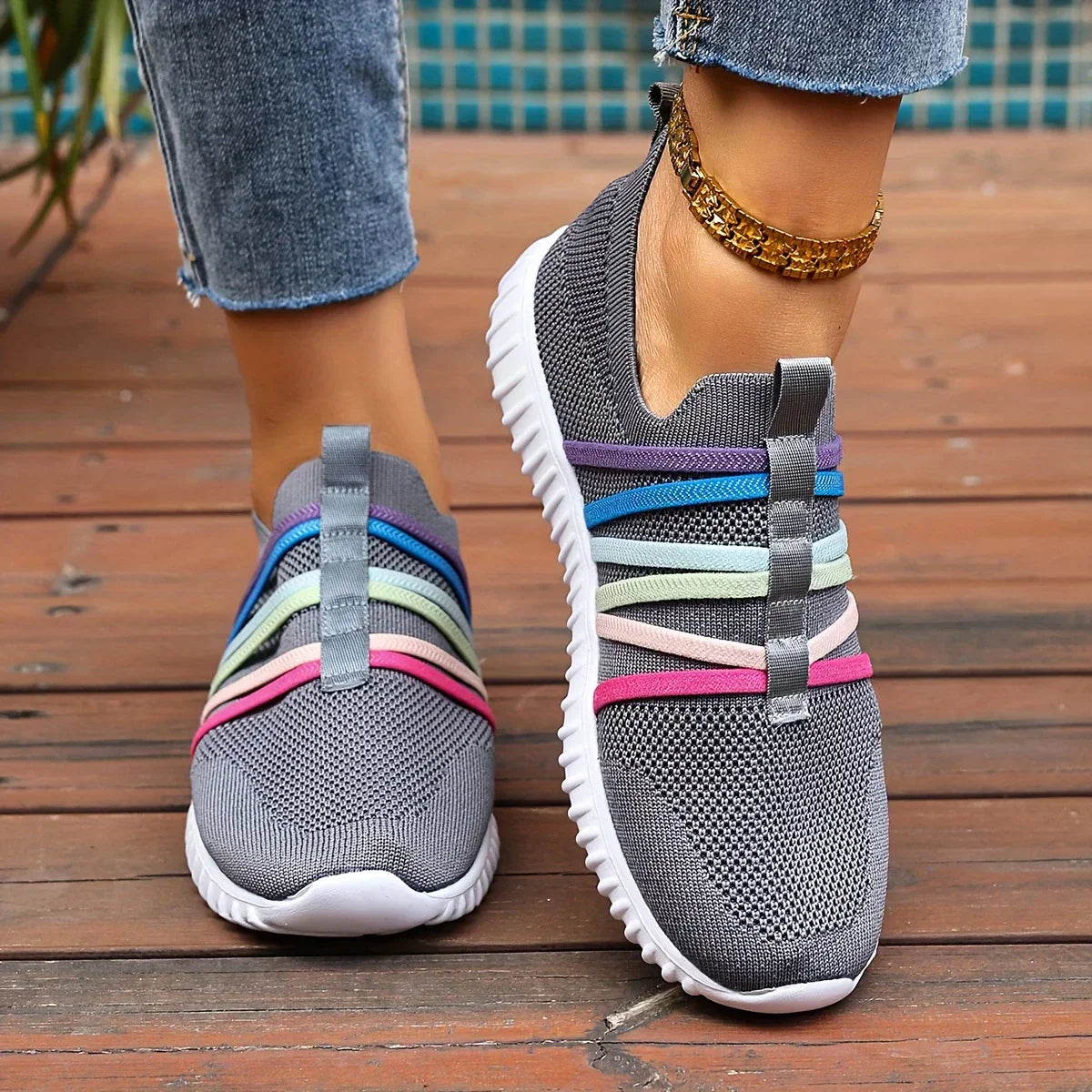 Orthopaedic Women's Mesh Shoes for Joint Pain Relief | Ergonomic, Stylish & Slip-Resistant Grey