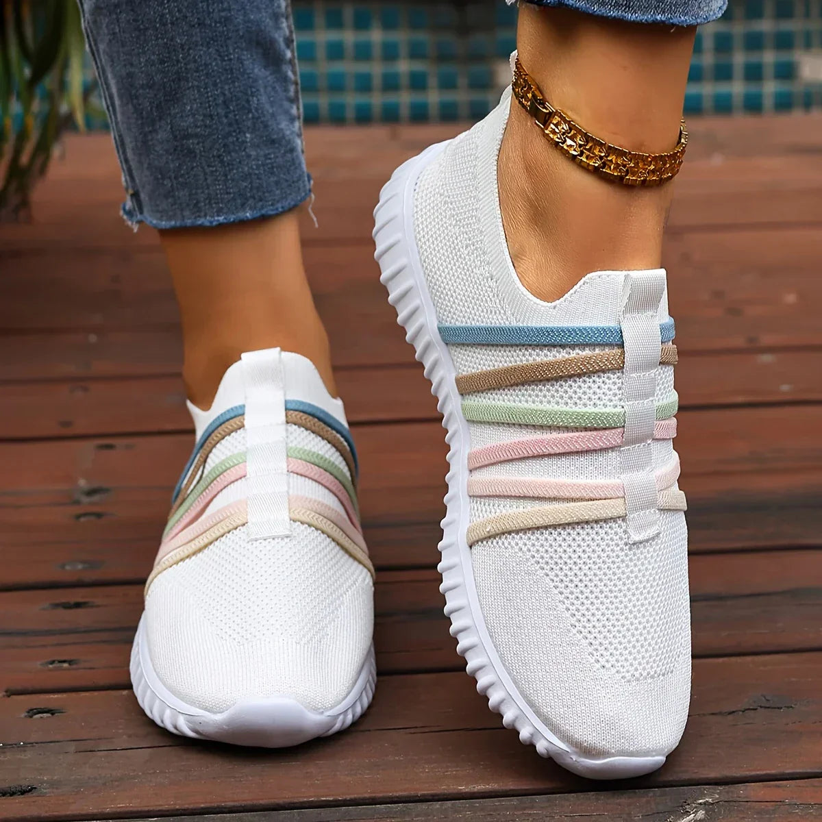 Orthopaedic Women's Mesh Shoes for Joint Pain Relief | Ergonomic, Stylish & Slip-Resistant White