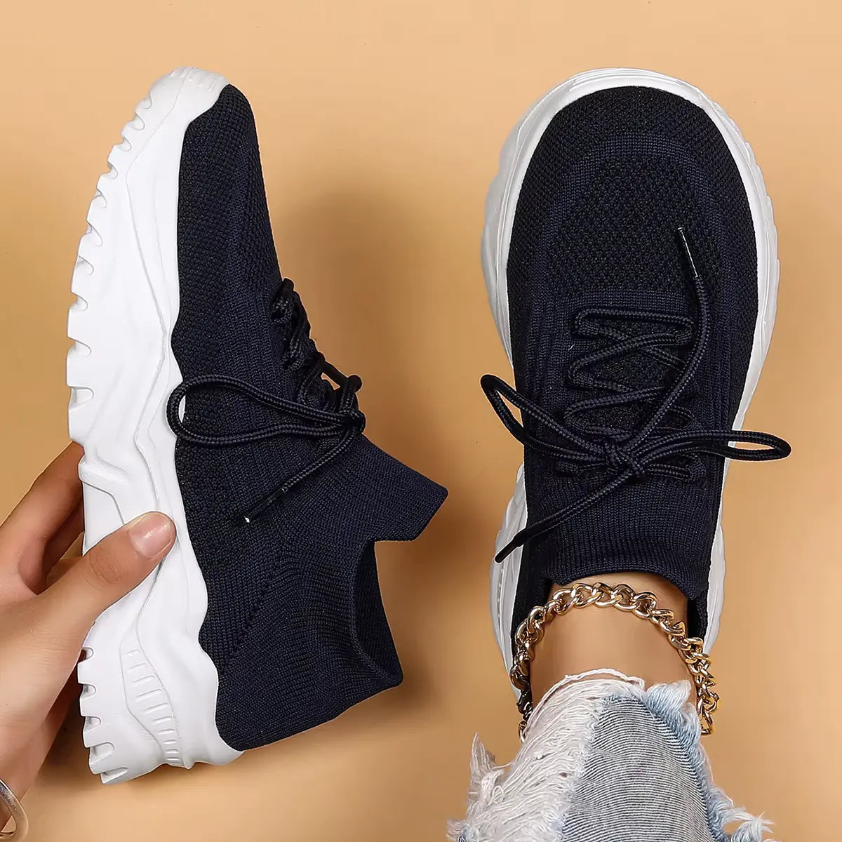 Orthopaedic Women's Shoes for Pain Relief & Extra Foot Support - Comfortable & Stylish Black White