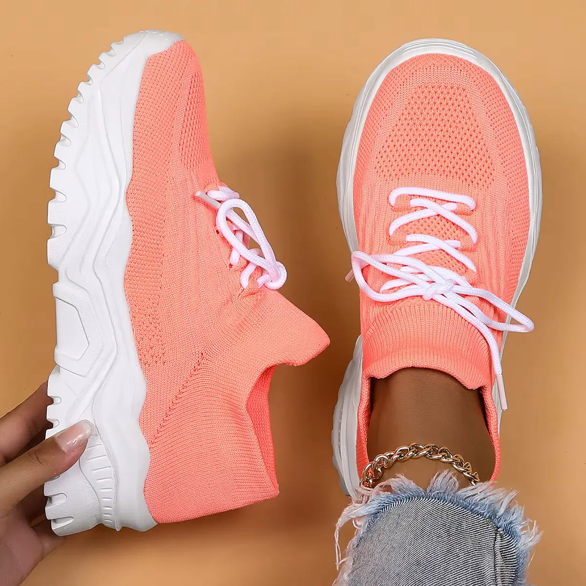 Orthopaedic Women's Shoes for Pain Relief & Extra Foot Support - Comfortable & Stylish Peach