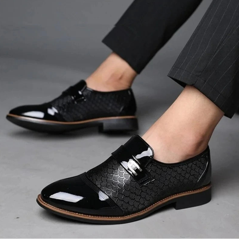 Premium Men's Formal Oxford Leather Dress Shoes - Stylish, Shiny & Durable Footwear
