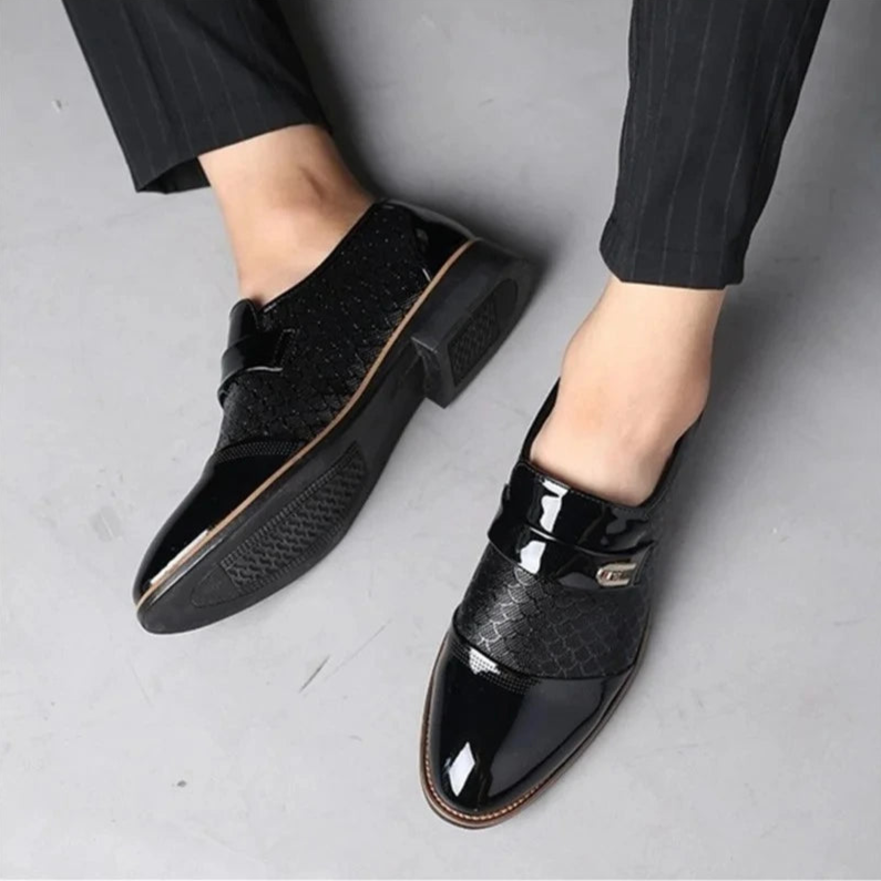 Premium Men's Formal Oxford Leather Dress Shoes - Stylish, Shiny & Durable Footwear