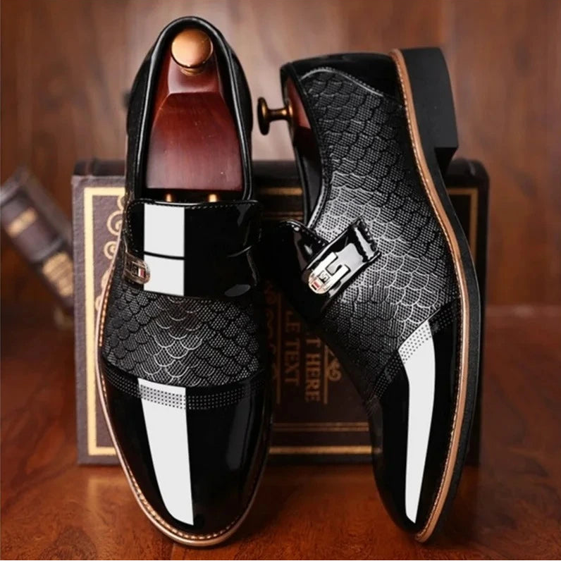 Premium Men's Formal Oxford Leather Dress Shoes - Stylish, Shiny & Durable Footwear