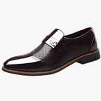 Premium Men's Formal Oxford Leather Dress Shoes - Stylish, Shiny & Durable Footwear Brown