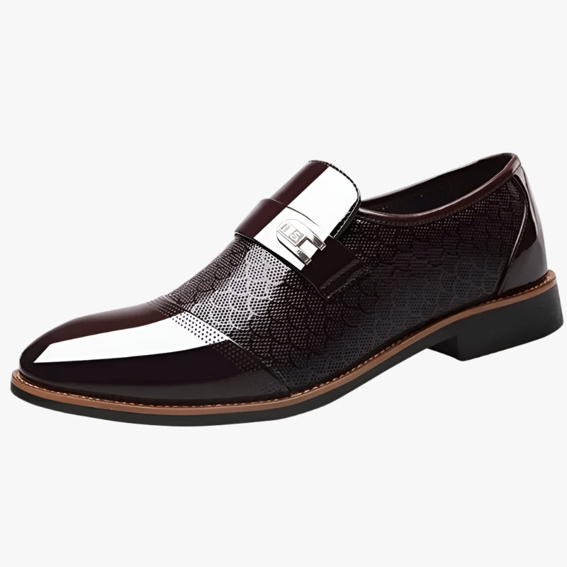 Premium Men's Formal Oxford Leather Dress Shoes - Stylish, Shiny & Durable Footwear Brown
