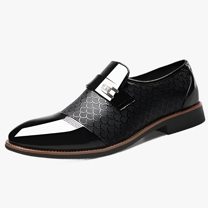 Premium Men's Formal Oxford Leather Dress Shoes - Stylish, Shiny & Durable Footwear Black