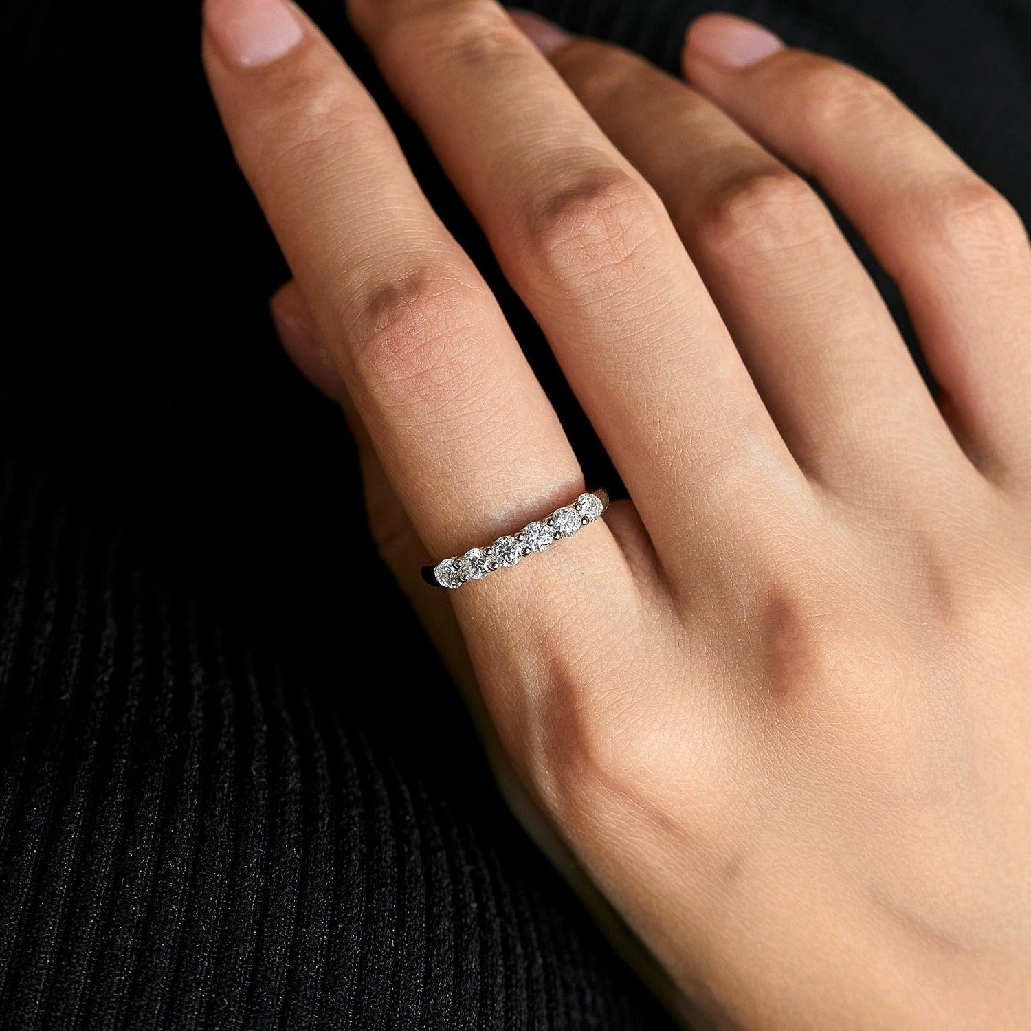 Sterling Silver Eternity Ring for Women – Half Band with Cubic Zirconia, Hypoallergenic & Elegant Gift