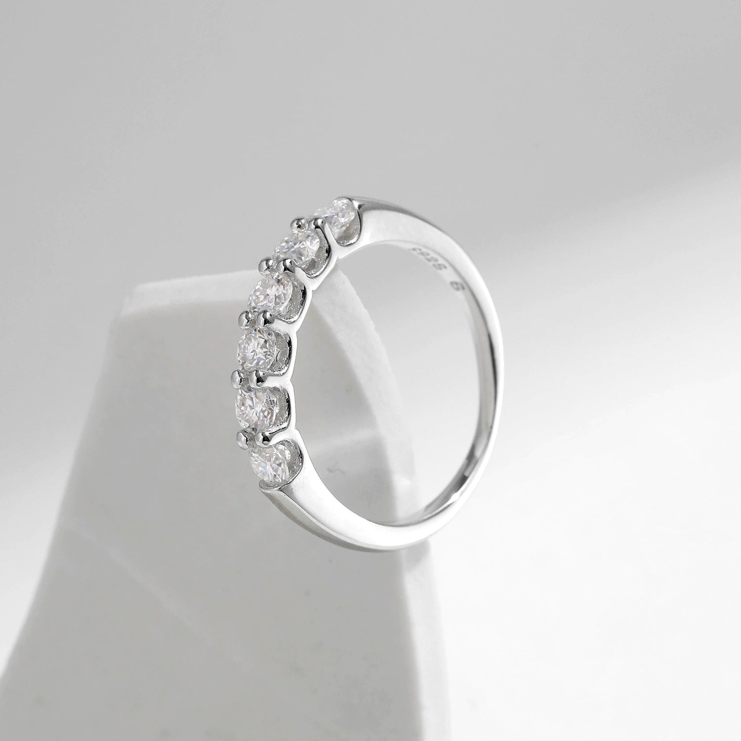 Sterling Silver Eternity Ring for Women – Half Band with Cubic Zirconia, Hypoallergenic & Elegant Gift