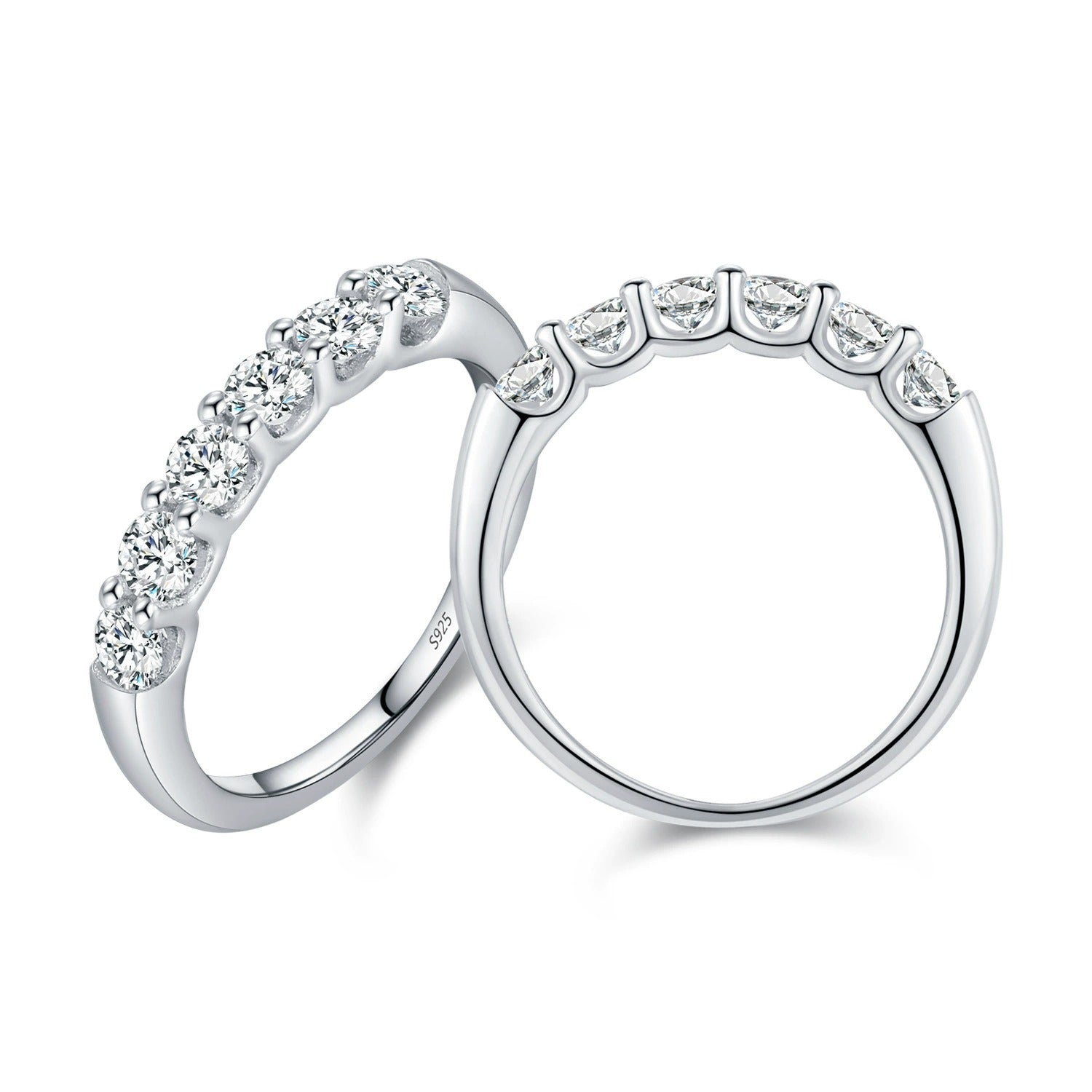 Sterling Silver Eternity Ring for Women – Half Band with Cubic Zirconia, Hypoallergenic & Elegant Gift