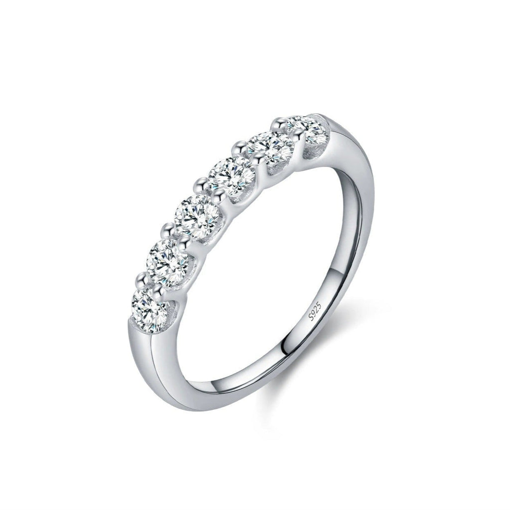 Sterling Silver Eternity Ring for Women – Half Band with Cubic Zirconia, Hypoallergenic & Elegant Gift