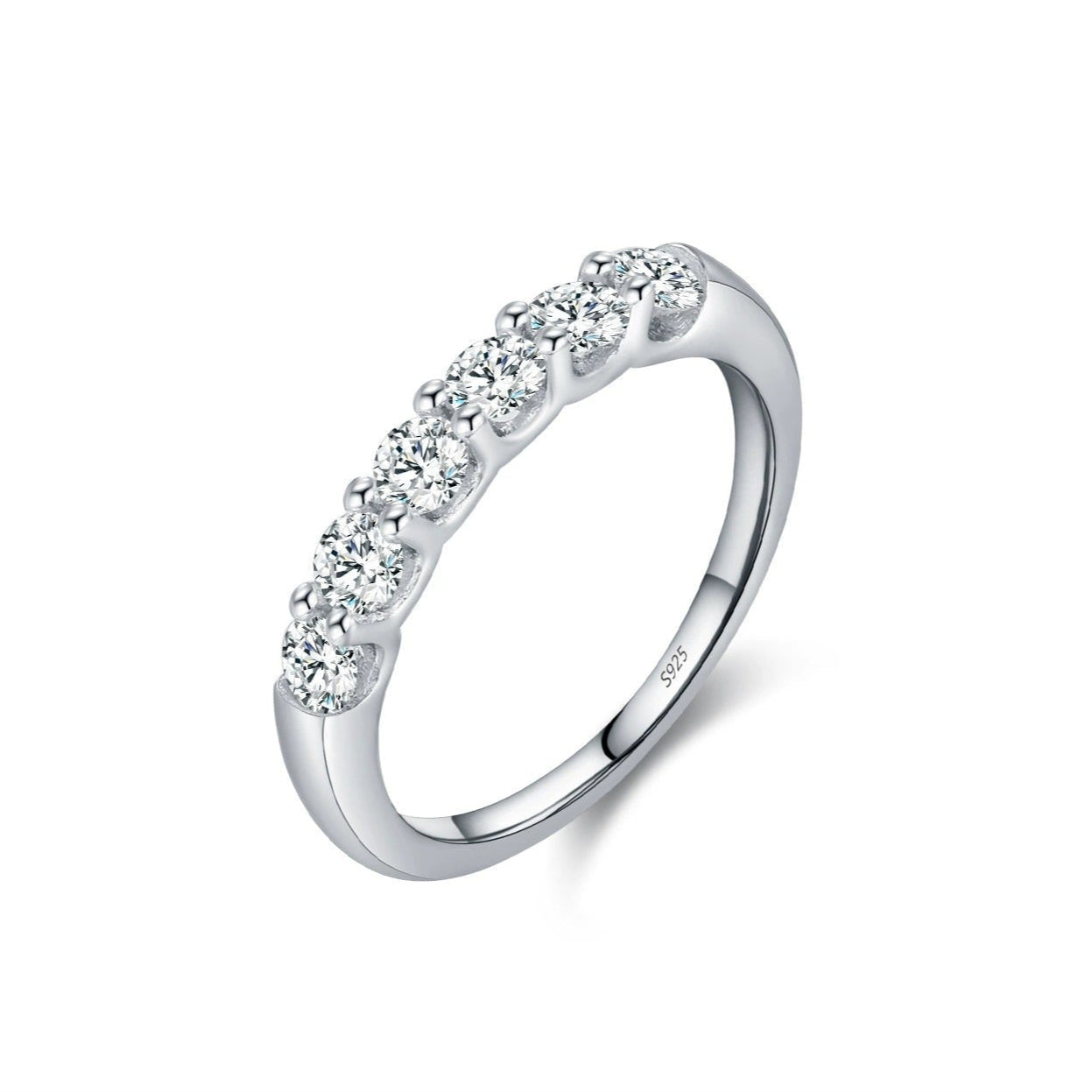 Sterling Silver Eternity Ring for Women – Half Band with Cubic Zirconia, Hypoallergenic & Elegant Gift