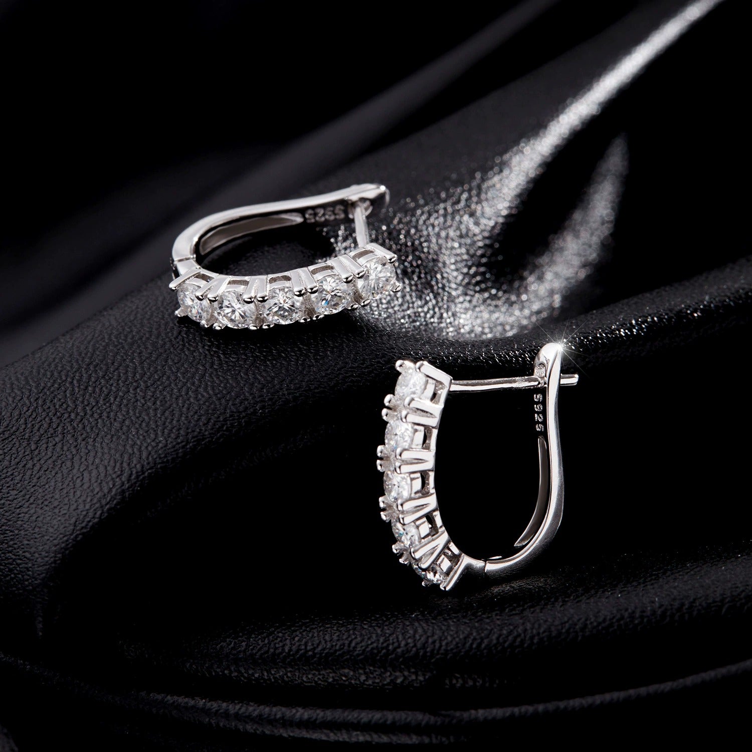 Sterling Silver Hoop Earrings for Women – Cubic Zirconia Crystal Design, Hypoallergenic & Elegant Gift