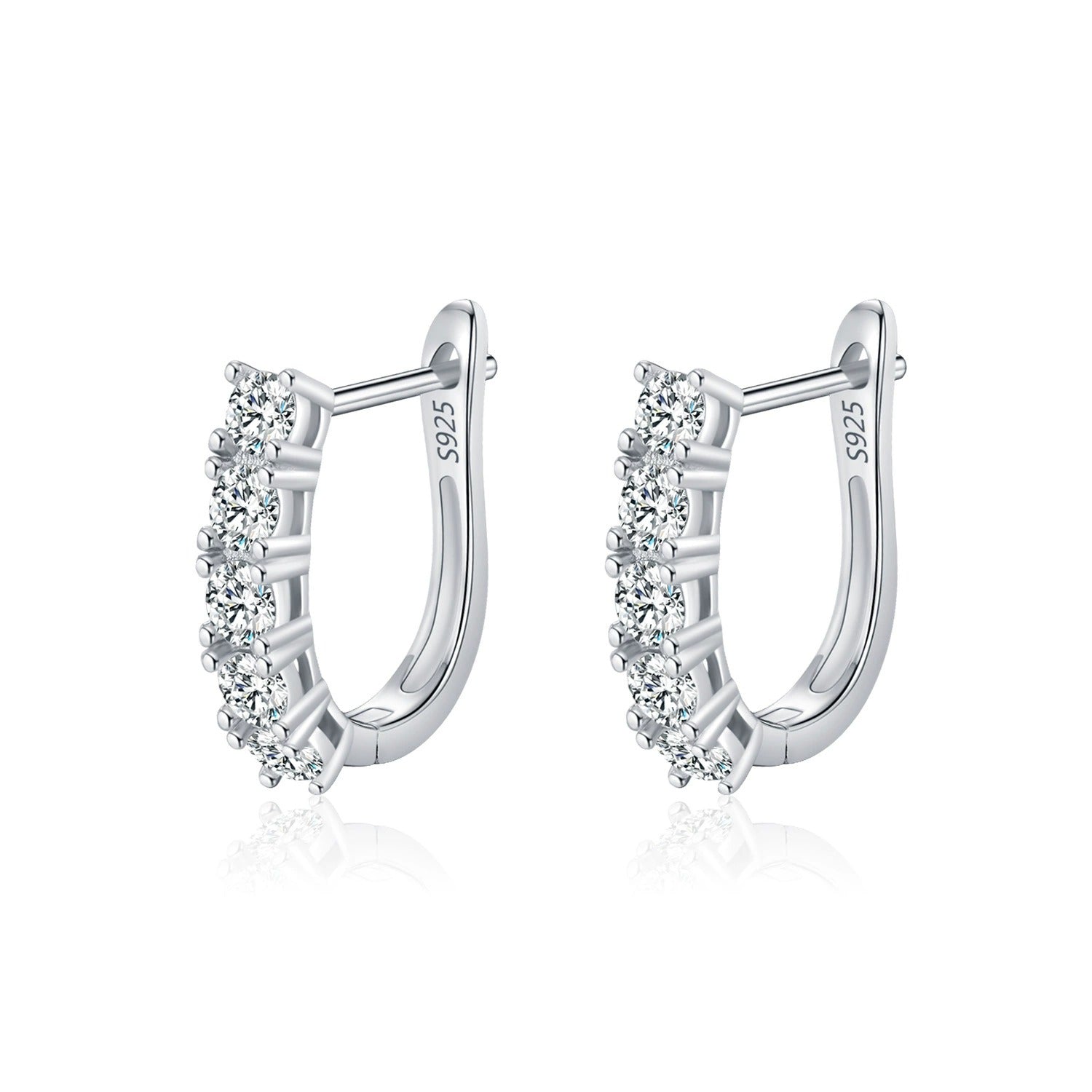 Sterling Silver Hoop Earrings for Women – Cubic Zirconia Crystal Design, Hypoallergenic & Elegant Gift