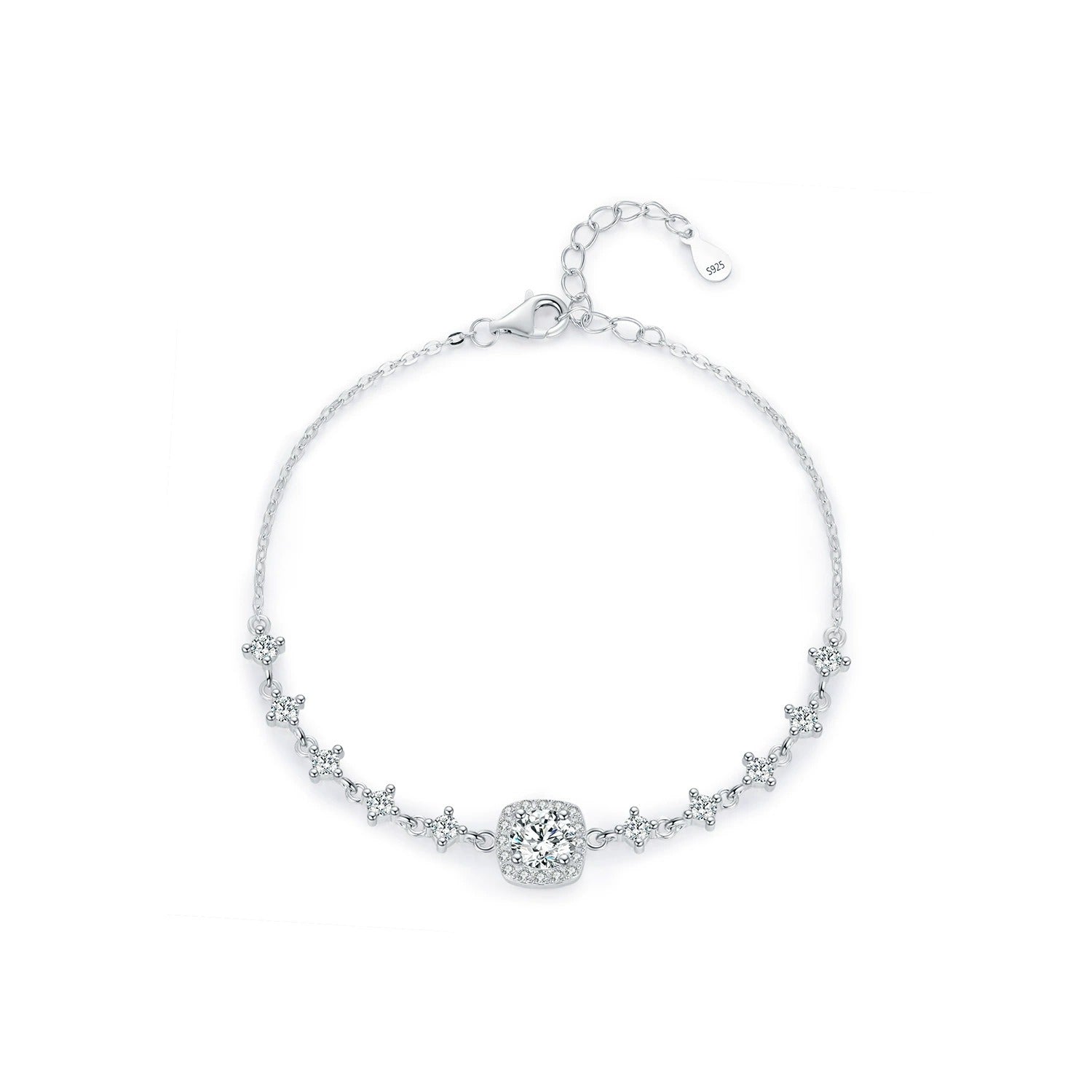 Sterling Silver Tennis Bracelet with Sparkling Crystals – Hypoallergenic, Waterproof, Elegant Jewellery Gift