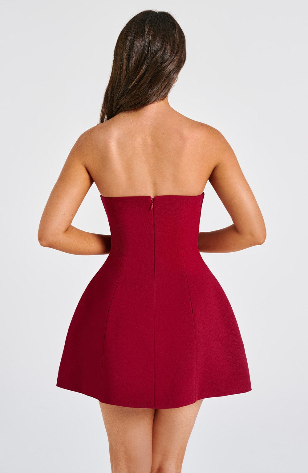 Strapless Mini Dress with Bubble Skirt for Women - Chic, Fully Lined, Perfect for Date Nights | Red