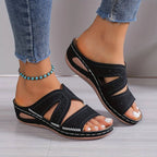 Supportive Orthopaedic Sandals for Women - All-Day Comfort, Pain Relief & Non-Slip Grip Black