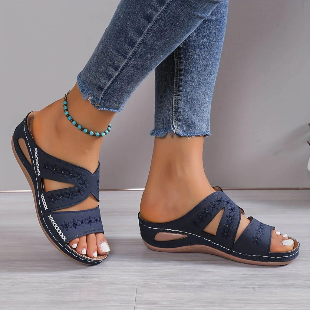 Supportive Orthopaedic Sandals for Women - All-Day Comfort, Pain Relief & Non-Slip Grip Blue