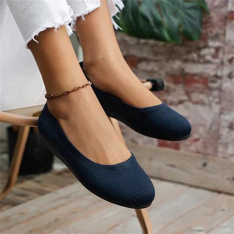 Women's Breathable Knit Slip-On Shoes with Orthopaedic Support Blue