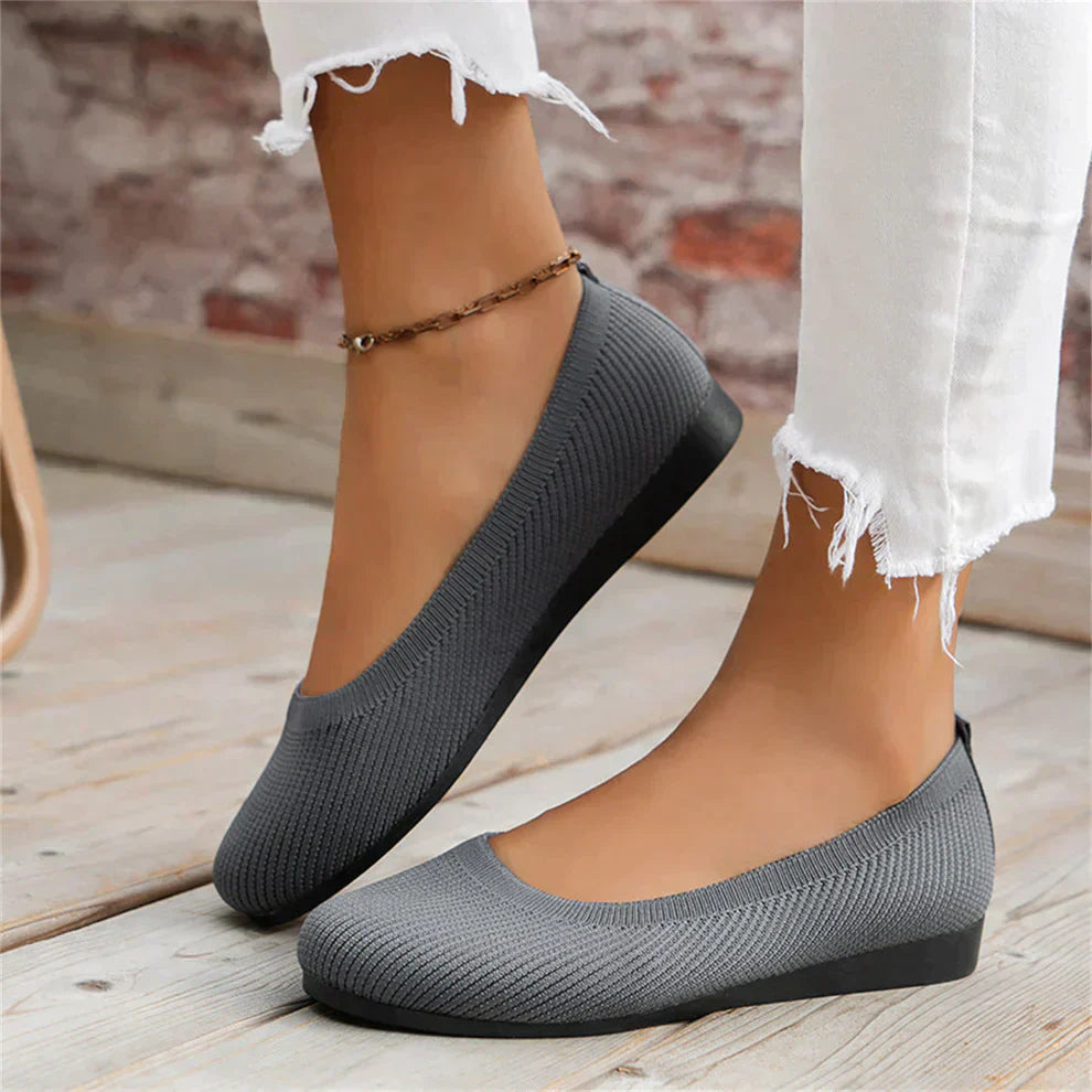 Women's Breathable Knit Slip-On Shoes with Orthopaedic Support Grey