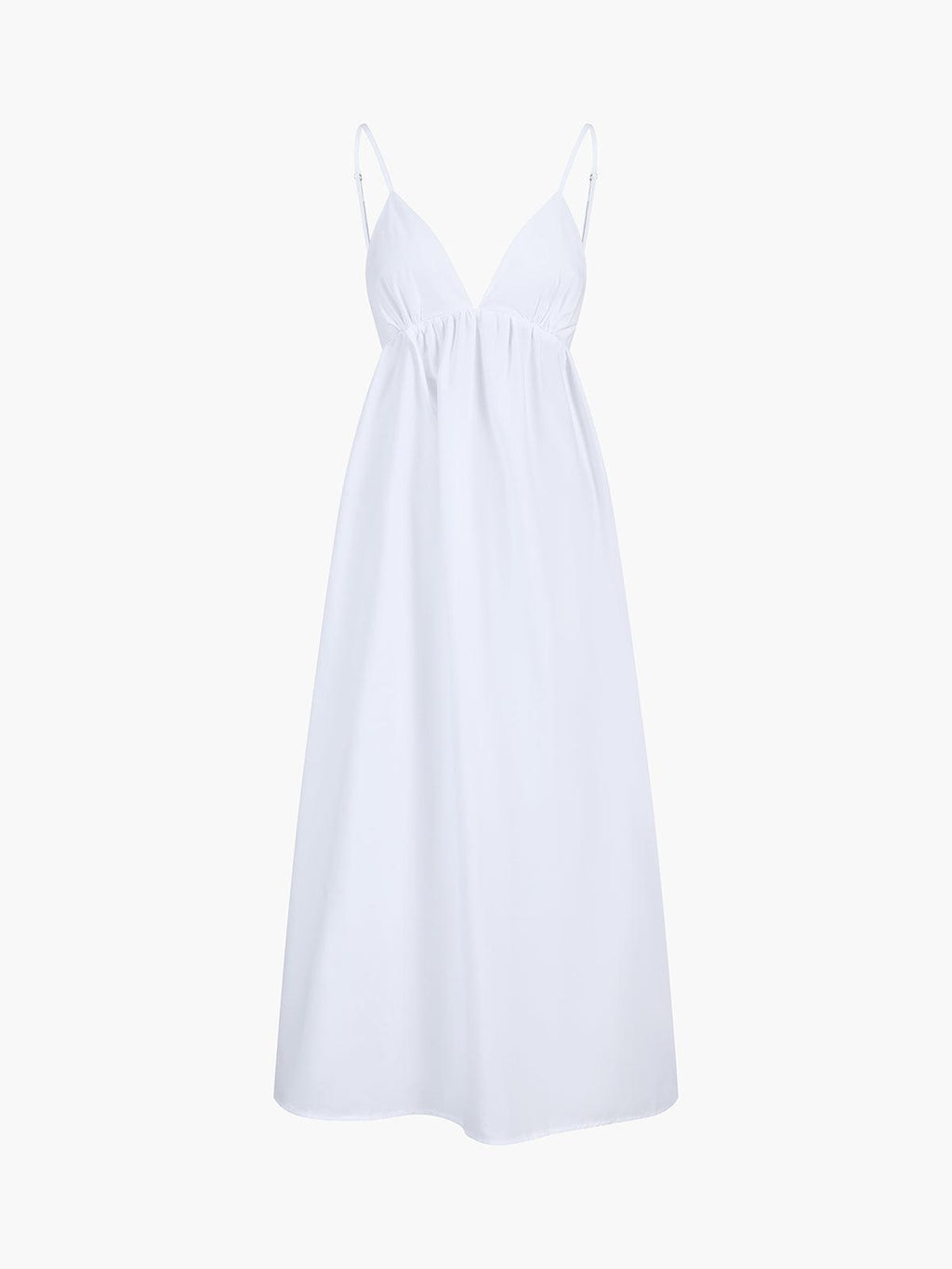 Women's Breathable Linen Midi Dress - Stylish Summer Outfit | White