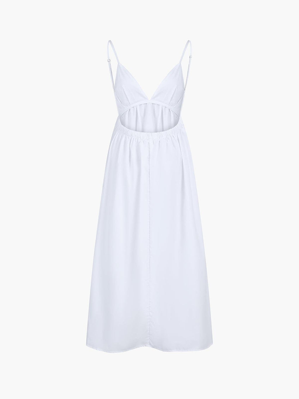 Women's Breathable Linen Midi Dress - Stylish Summer Outfit | White