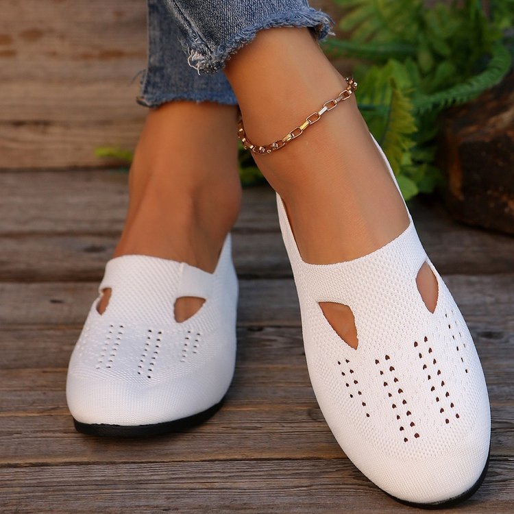 Women's Orthopaedic Breathable Slip-On Shoes - Soft Knit, Lightweight, Casual Support White