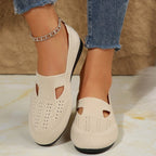 Women's Orthopaedic Breathable Slip-On Shoes - Soft Knit, Lightweight, Casual Support Off-White