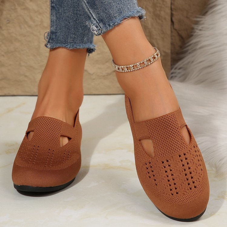 Women's Orthopaedic Breathable Slip-On Shoes - Soft Knit, Lightweight, Casual Support Brown