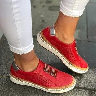 Women's Orthopaedic Breathable Slip-On Sneakers - Cushioned Fit Red