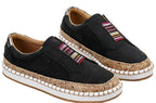 Women's Orthopaedic Breathable Slip-On Sneakers - Cushioned Fit Black
