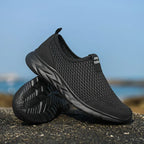 Women’s Breathable Walking Shoes – Lightweight Orthopaedic Summer Gym Sneakers All Black