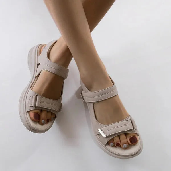 Women's Comfortable Orthopaedic Sandals - Adjustable Straps for Spring & Summer Style Grey