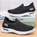 Women's Cushioned Pain Relief Orthopaedic Slip-On Trainers for Active Comfort and Support Black