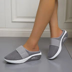 Women's Cushioned Orthopaedic Wedge Sandals - Slip-On Air Sole Grey