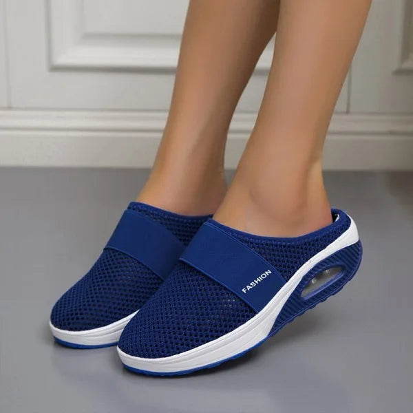 Women's Cushioned Orthopaedic Wedge Sandals - Slip-On Air Sole Blue