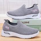 Women's Cushioned Pain Relief Orthopaedic Slip-On Trainers Grey