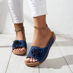 Women's Floral Design Orthopaedic Sandals - Comfortable Cushioned Sole & Elegant Style
