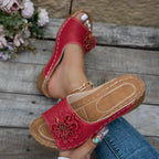 Women's Floral Design Orthopaedic Sandals - Comfortable Cushioned Sole & Elegant Style