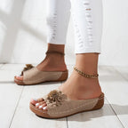 Women's Floral Design Orthopaedic Sandals - Comfortable Cushioned Sole & Elegant Style